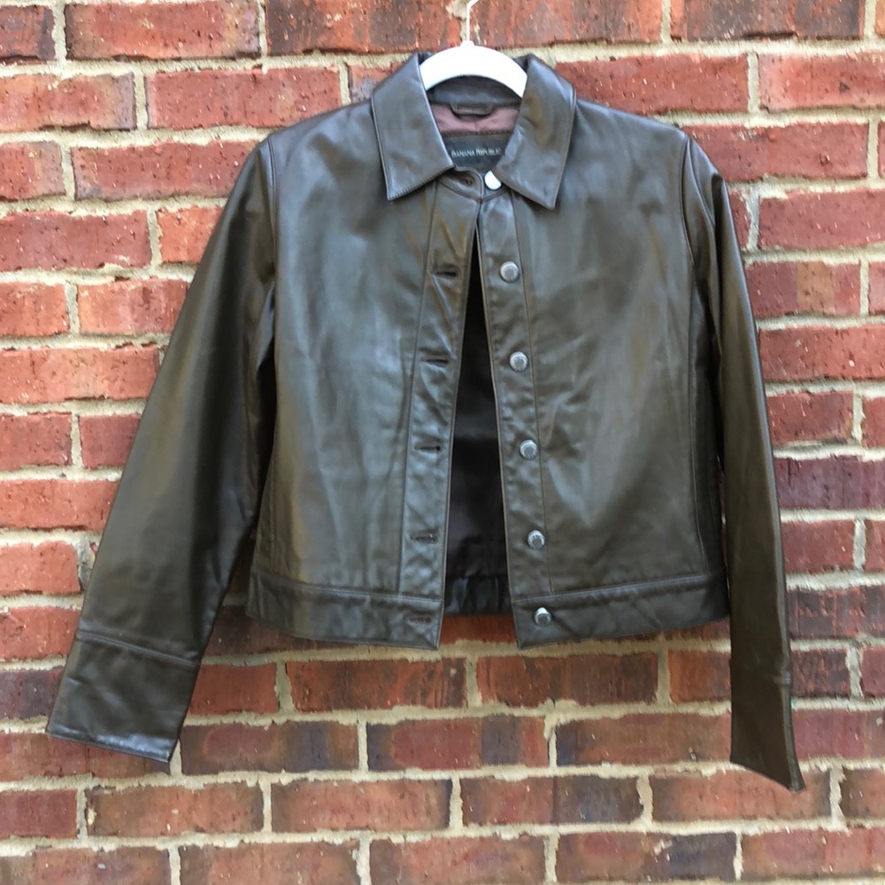 Banana Republic Brown Leather Moro Jacket
